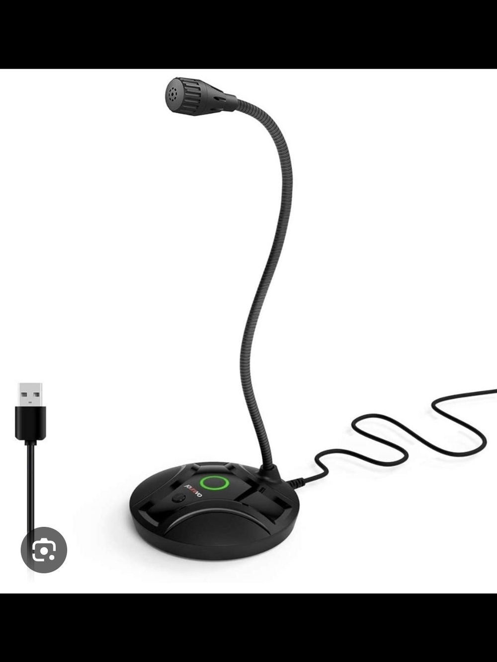 Jounivo USB Gooseneck Desktop Microphone - Black